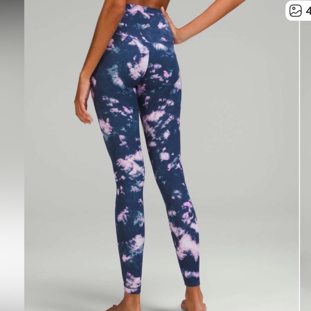 ✨🩷lululemon Align🩷✨EUC S10 High-Rise Pant 28" in Tie Dye Mineral Blue Multi. - Picture 2 of 8